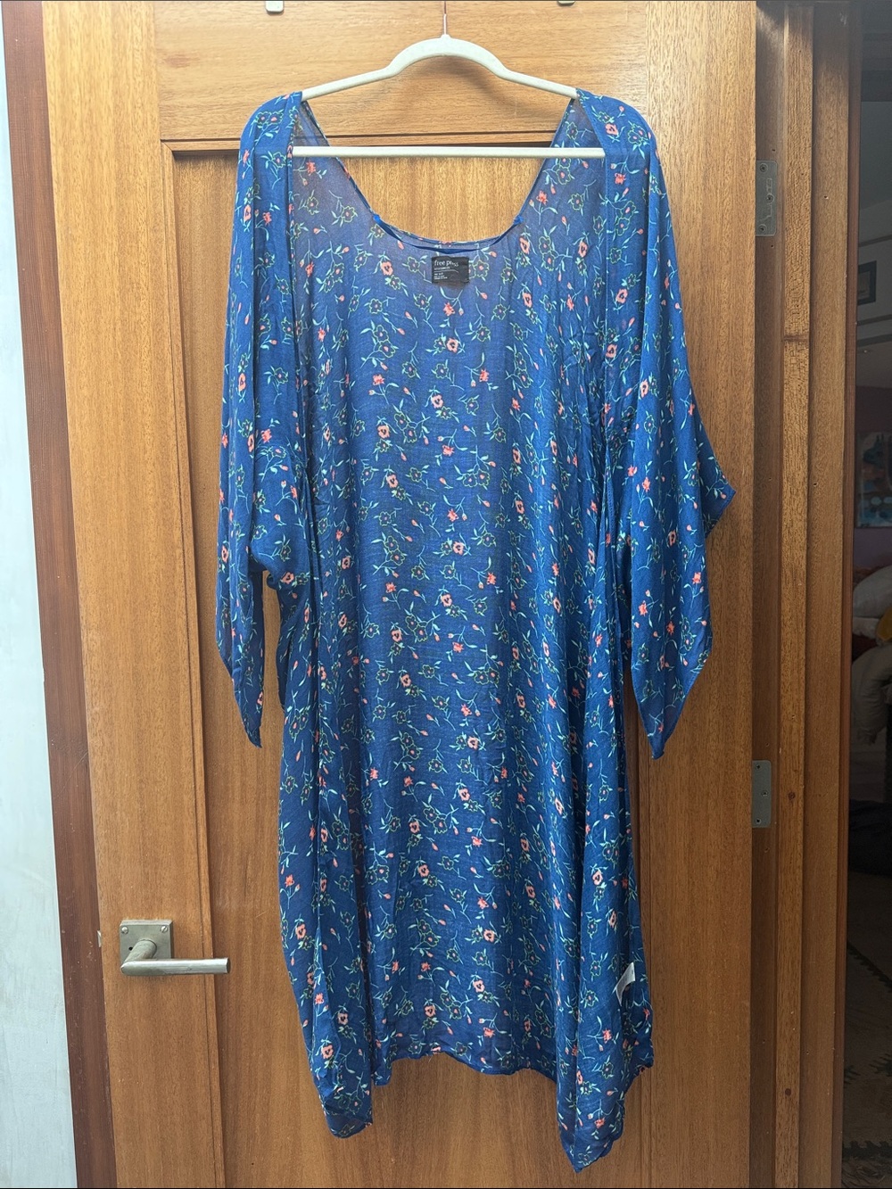 free press Blue Floral Kimono-Style Robe